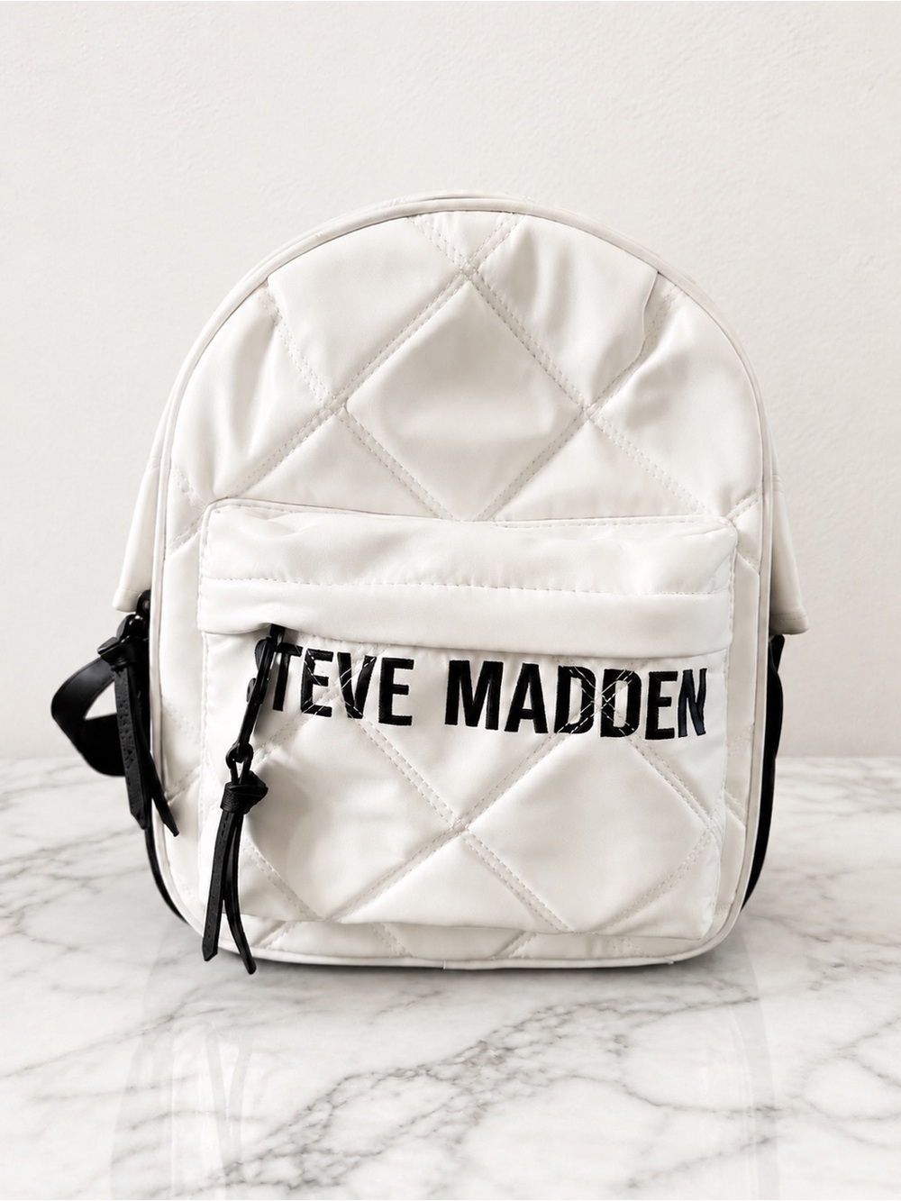 NWOT New Steve Madden White Mini Quilted Backpack